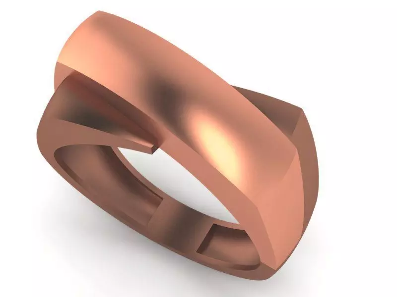 Heavy High Jewelry Cocktail Plain Ring 3dm stl  3D print model_0