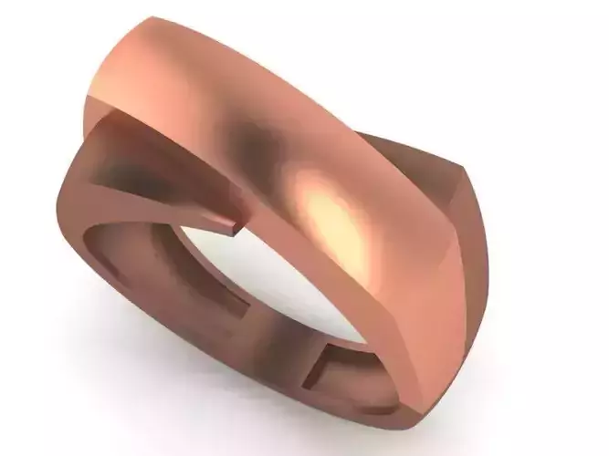 Heavy High Jewelry Cocktail Plain Ring 3dm stl  3D print model