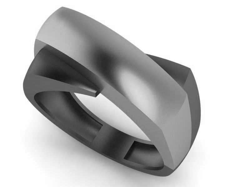 Heavy High Jewelry Cocktail Plain Ring 3dm stl  3D print model_2