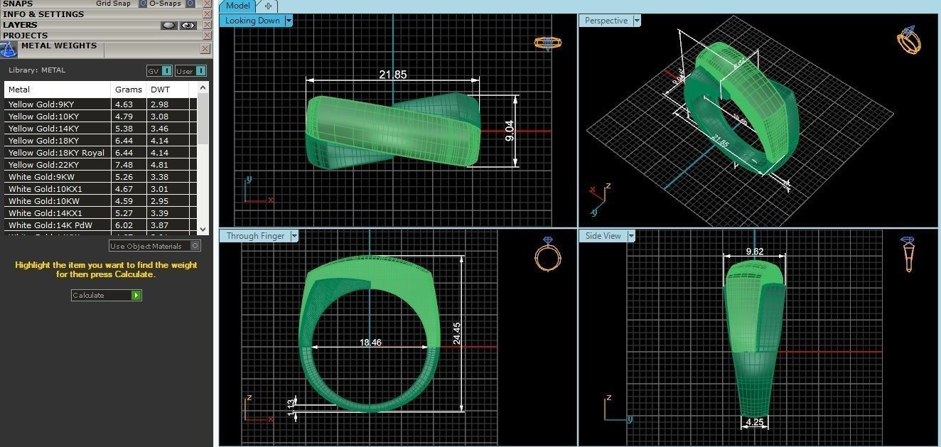 Heavy High Jewelry Cocktail Plain Ring 3dm stl  3D print model_3