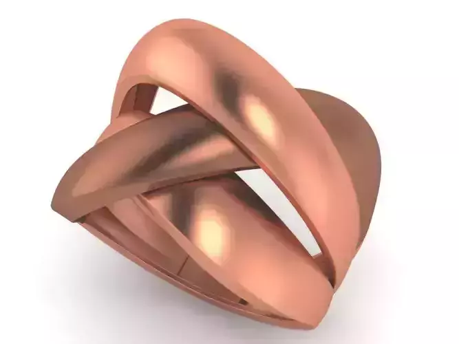 Curved Wire Mesh High Jewelry Cocktail Plain gold Ring  3D print model