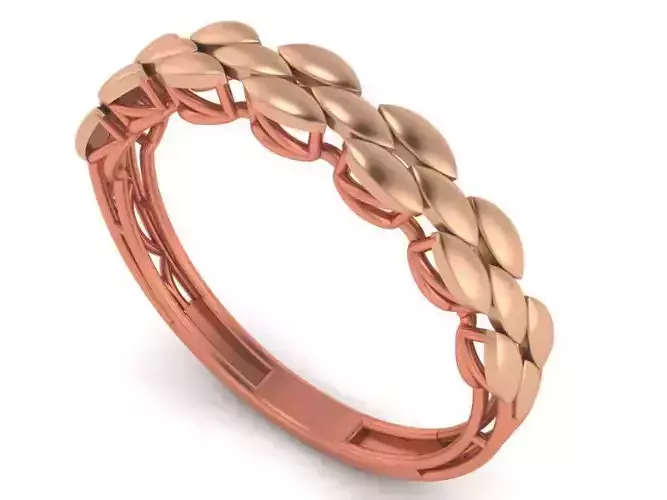 Leaves on Wire High Jewelry Cocktail Plain Gold Ring