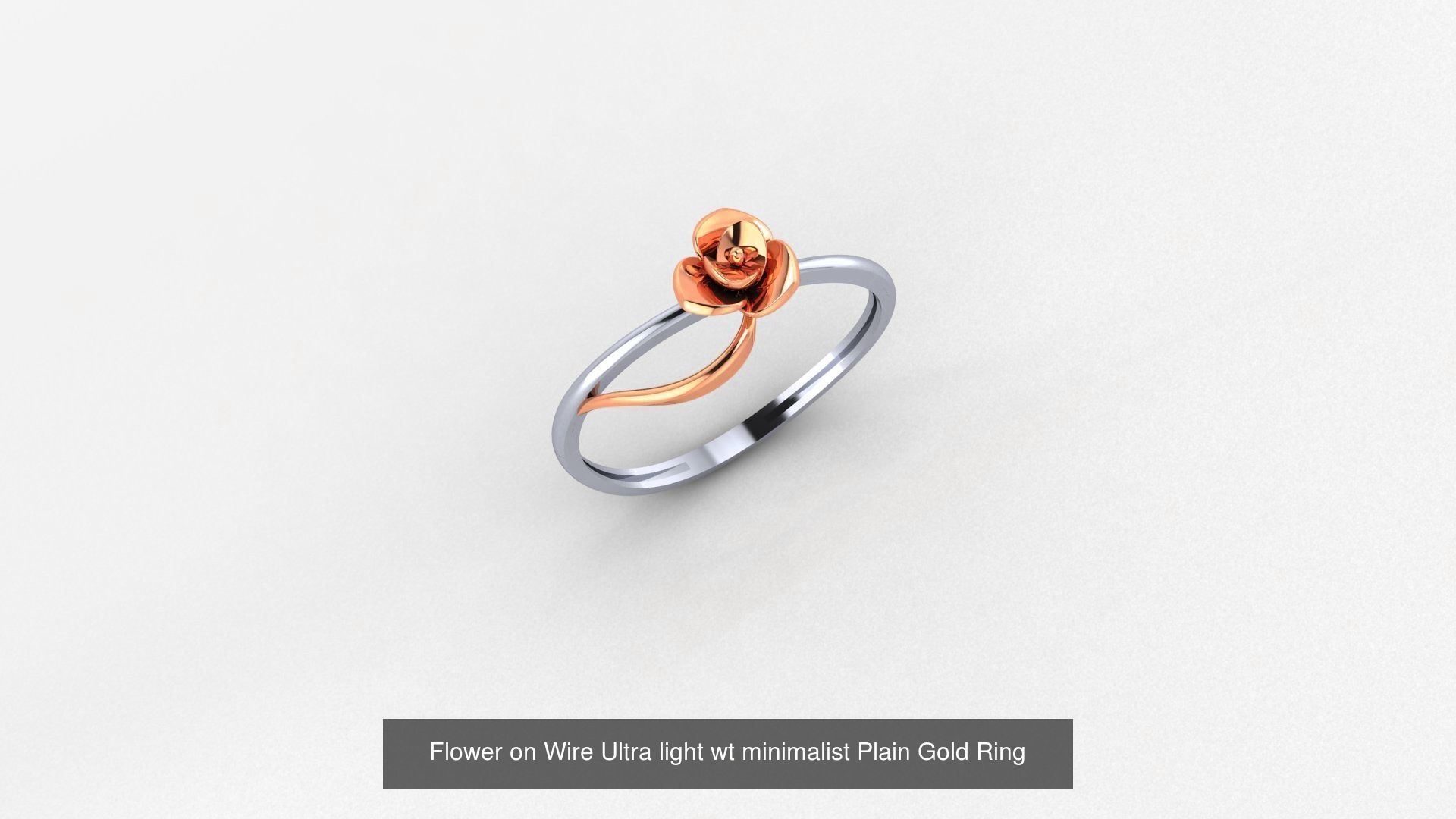 51 Flower Minimalist Ultra light Weight Plain Gold Ring  3D Model Collection_33