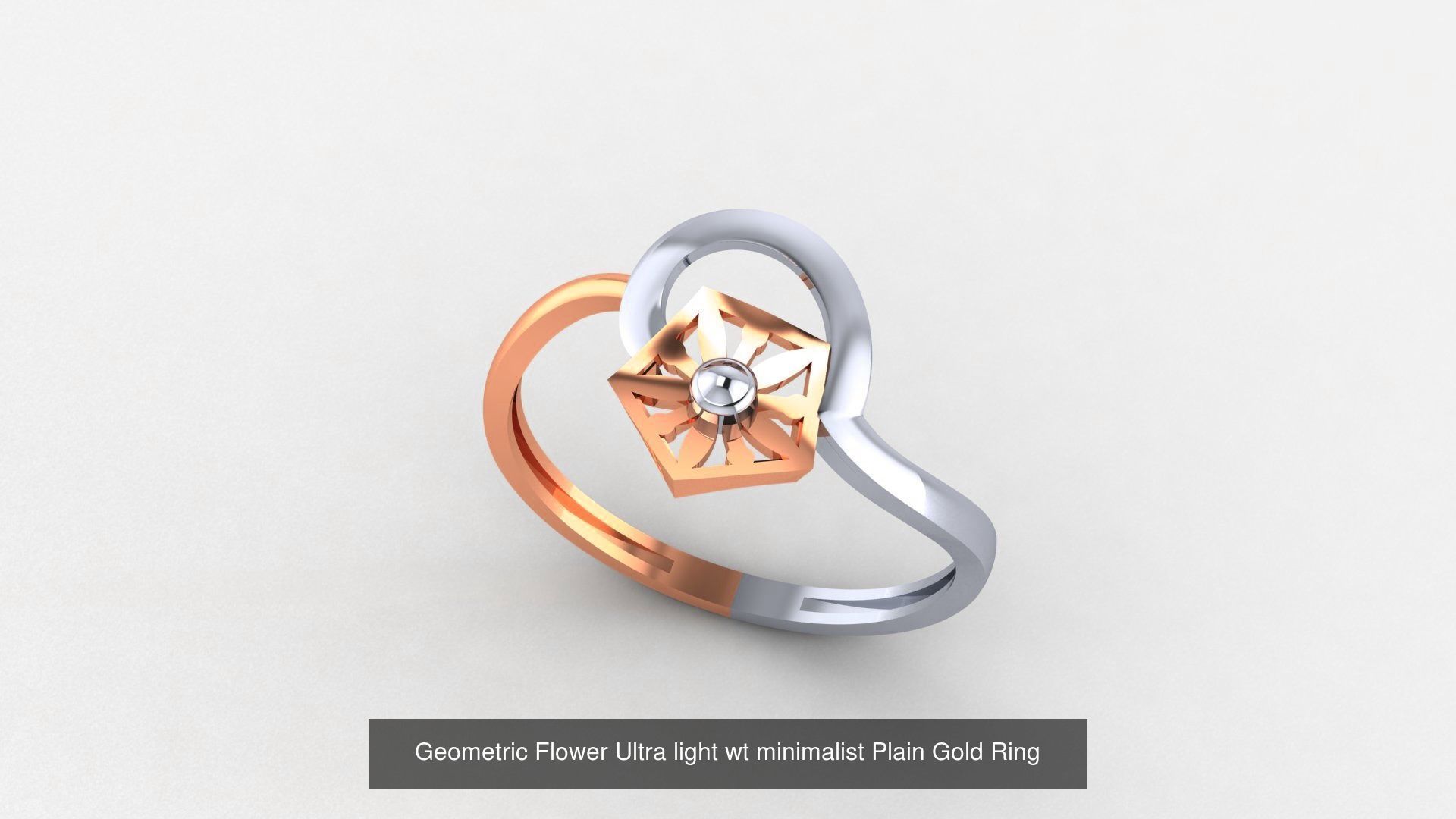 51 Flower Minimalist Ultra light Weight Plain Gold Ring  3D Model Collection_48