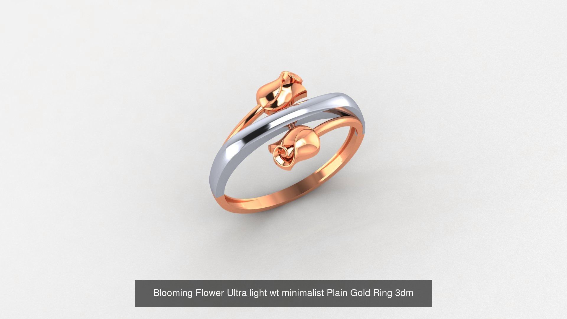 51 Flower Minimalist Ultra light Weight Plain Gold Ring  3D Model Collection_42