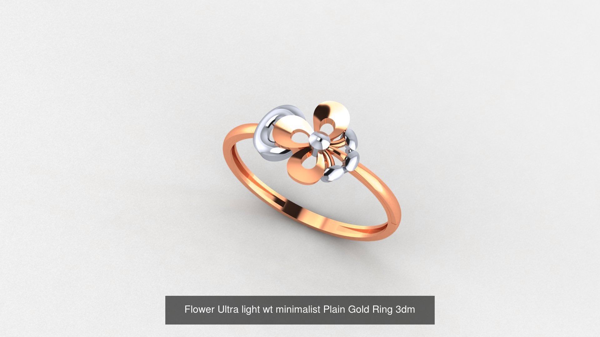 51 Flower Minimalist Ultra light Weight Plain Gold Ring  3D Model Collection_28