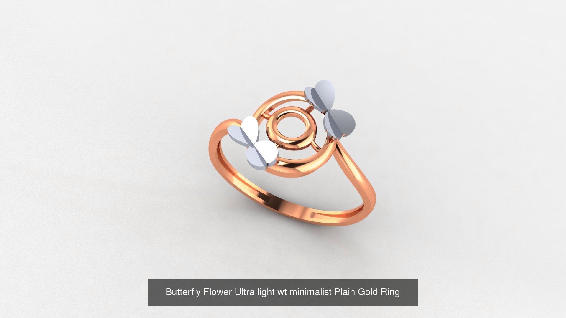 51 Flower Minimalist Ultra light Weight Plain Gold Ring  3D Model Collection_25