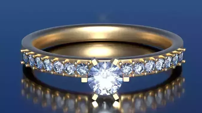 High Jewelry Diamond Crowned Ring 3dm stl obj 3D print model