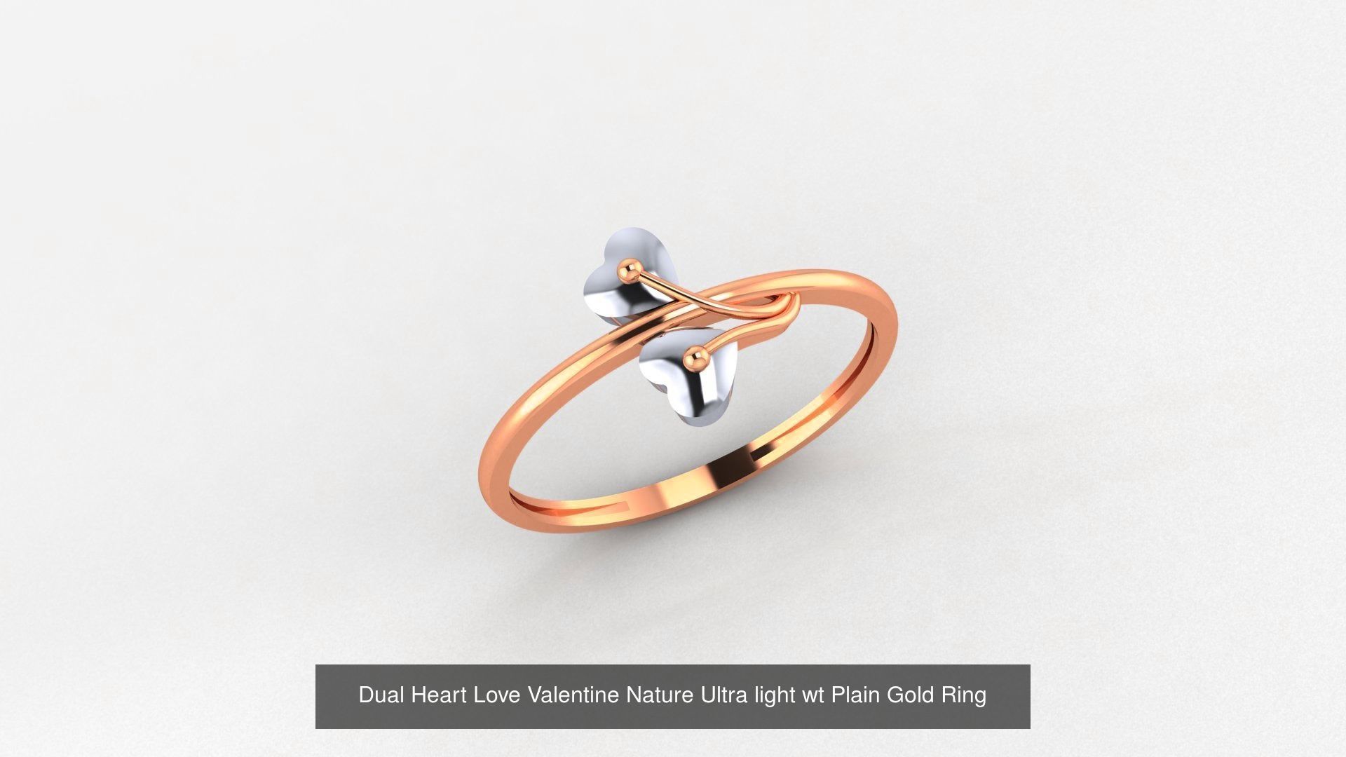 31 Heart Love Valentine Nature Ultra light wt Plain Gold Ring 3D Model Collection_23
