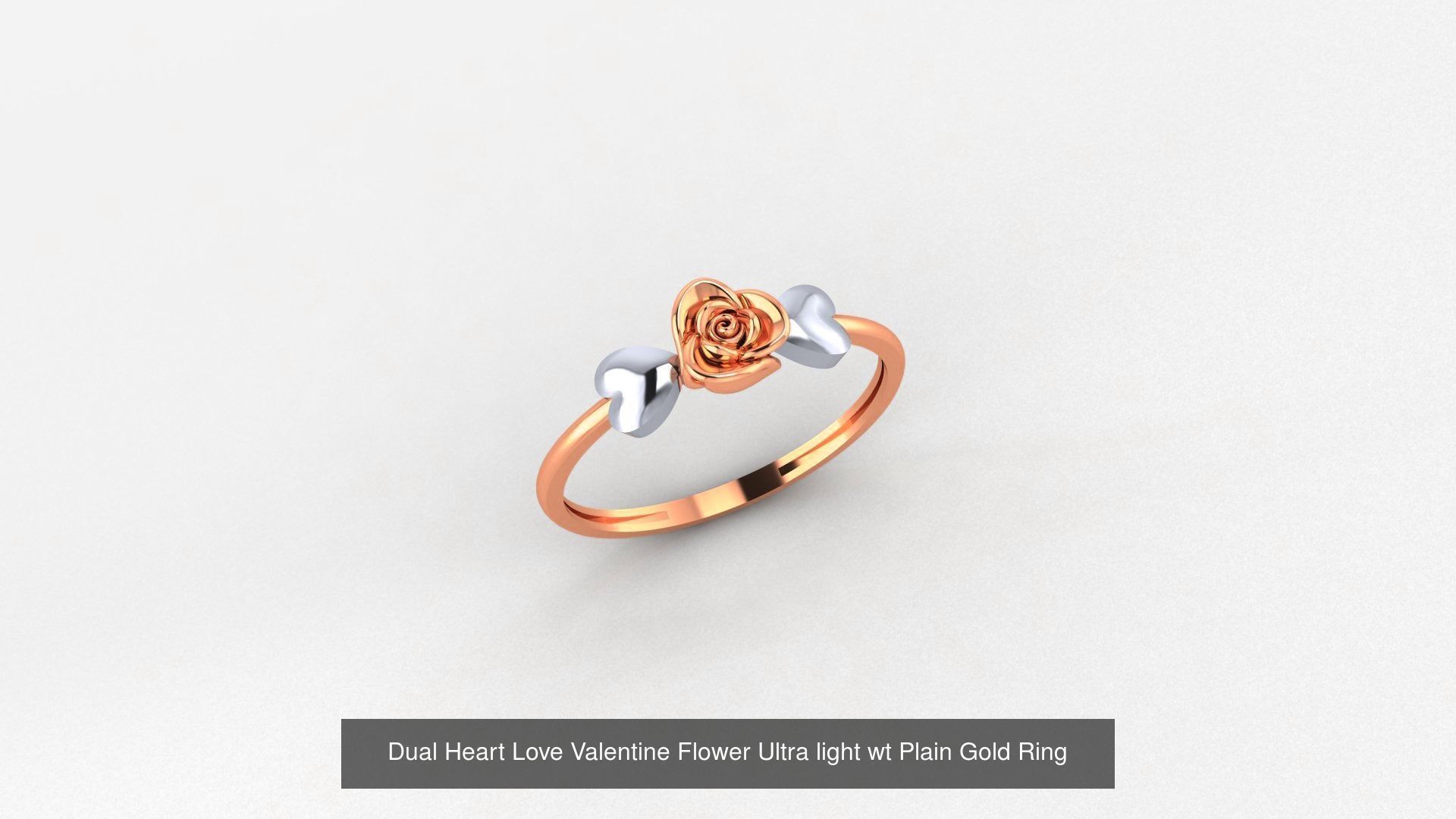 31 Heart Love Valentine Nature Ultra light wt Plain Gold Ring 3D Model Collection_20