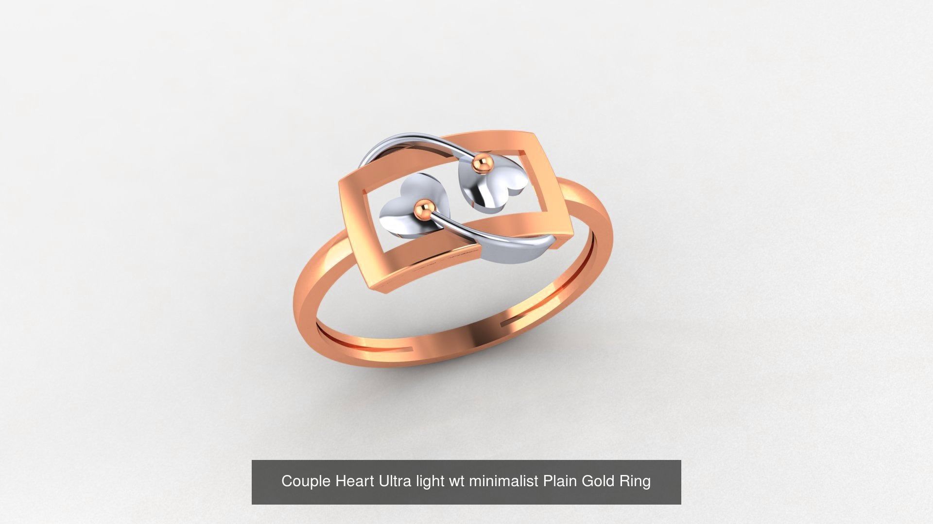 31 Heart Love Valentine Nature Ultra light wt Plain Gold Ring 3D Model Collection_30