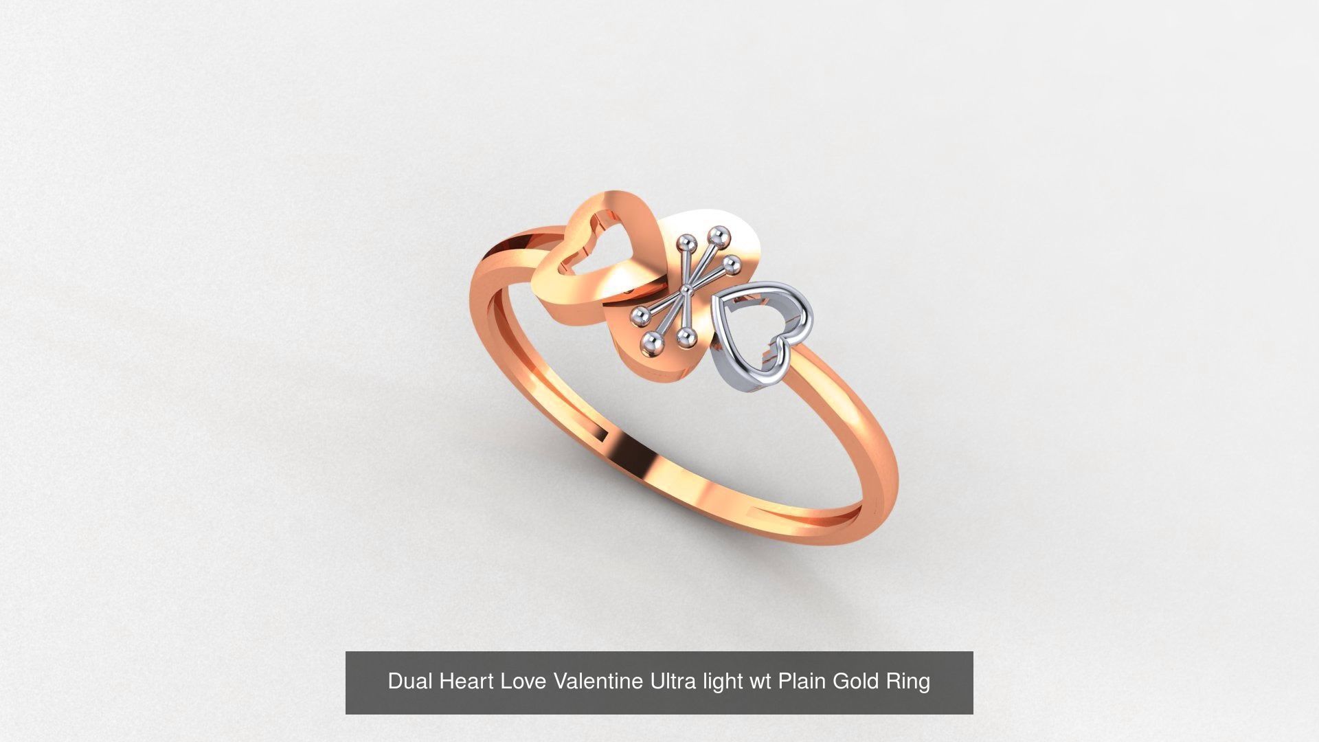 31 Heart Love Valentine Nature Ultra light wt Plain Gold Ring 3D Model Collection_15