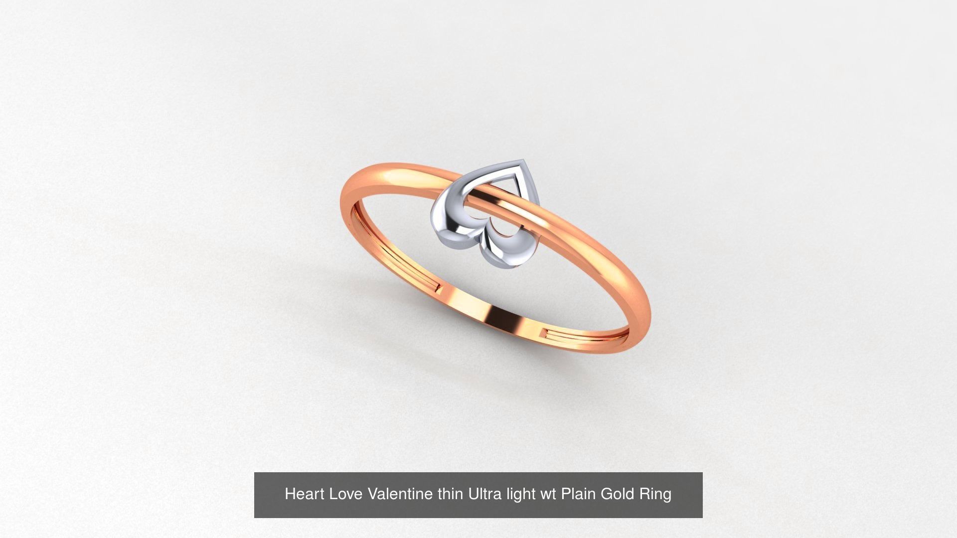 31 Heart Love Valentine Nature Ultra light wt Plain Gold Ring 3D Model Collection_7