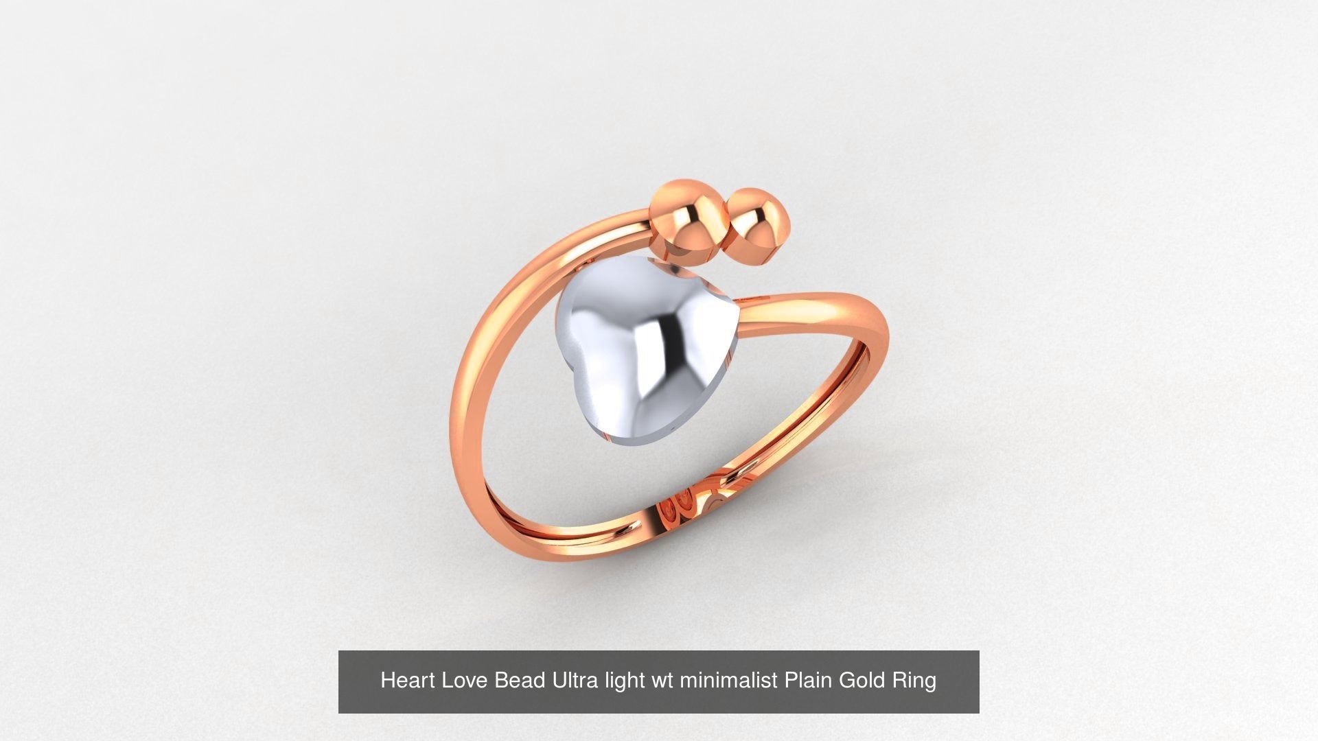 31 Heart Love Valentine Nature Ultra light wt Plain Gold Ring 3D Model Collection_6