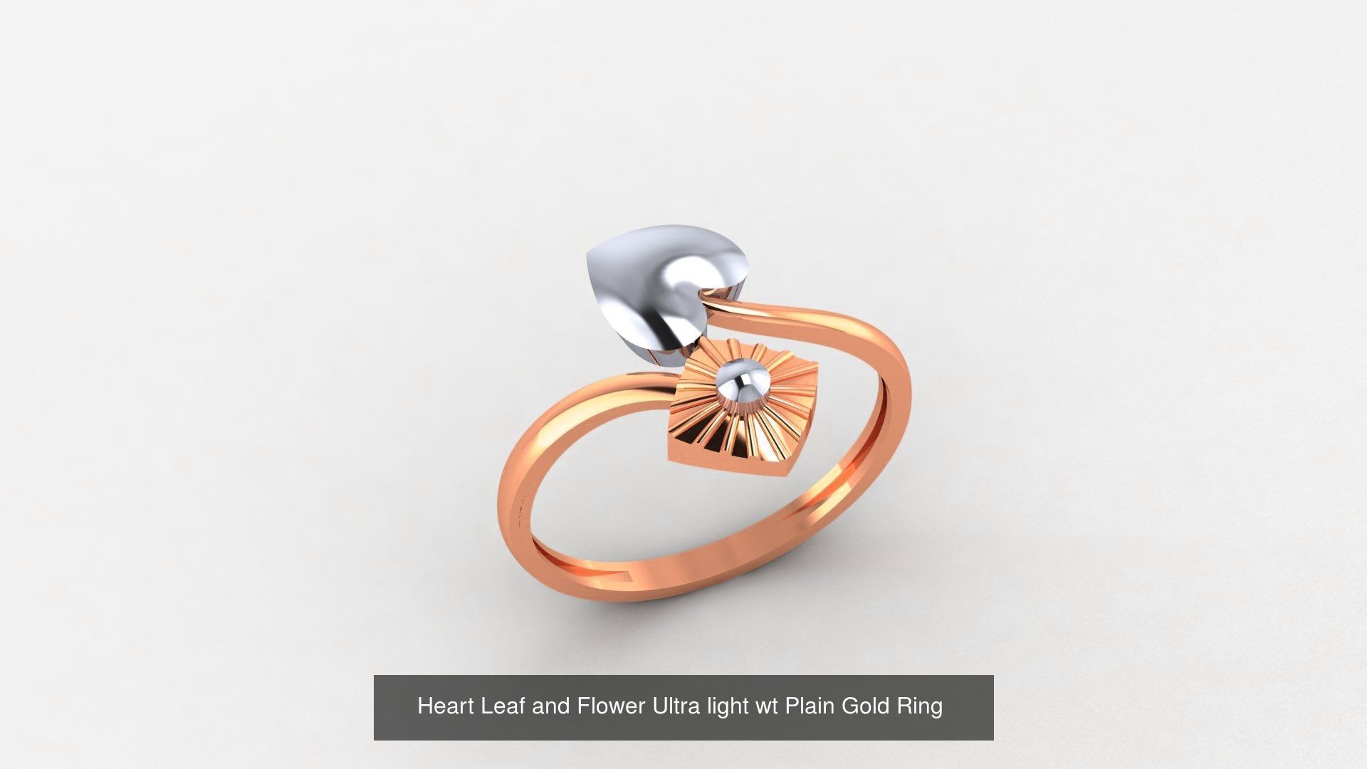 31 Heart Love Valentine Nature Ultra light wt Plain Gold Ring 3D Model Collection_29