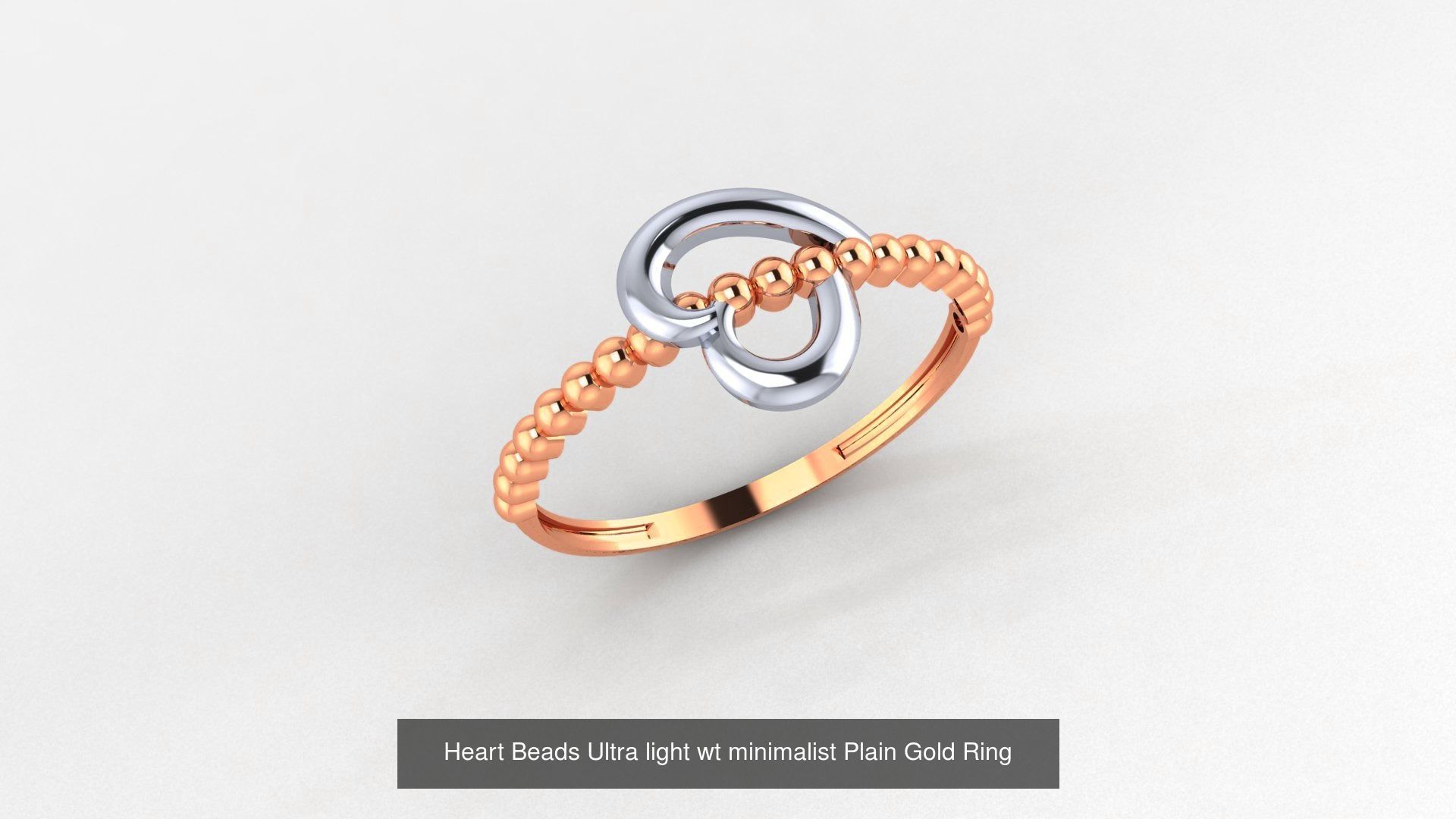 31 Heart Love Valentine Nature Ultra light wt Plain Gold Ring 3D Model Collection_4