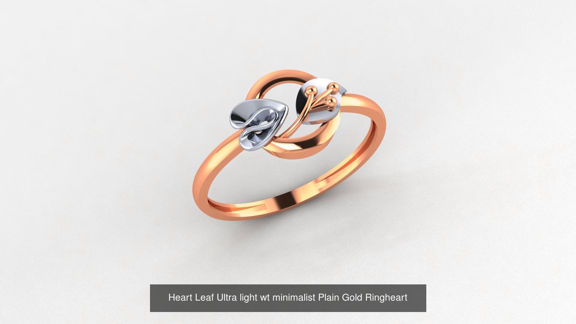 31 Heart Love Valentine Nature Ultra light wt Plain Gold Ring 3D Model Collection_14