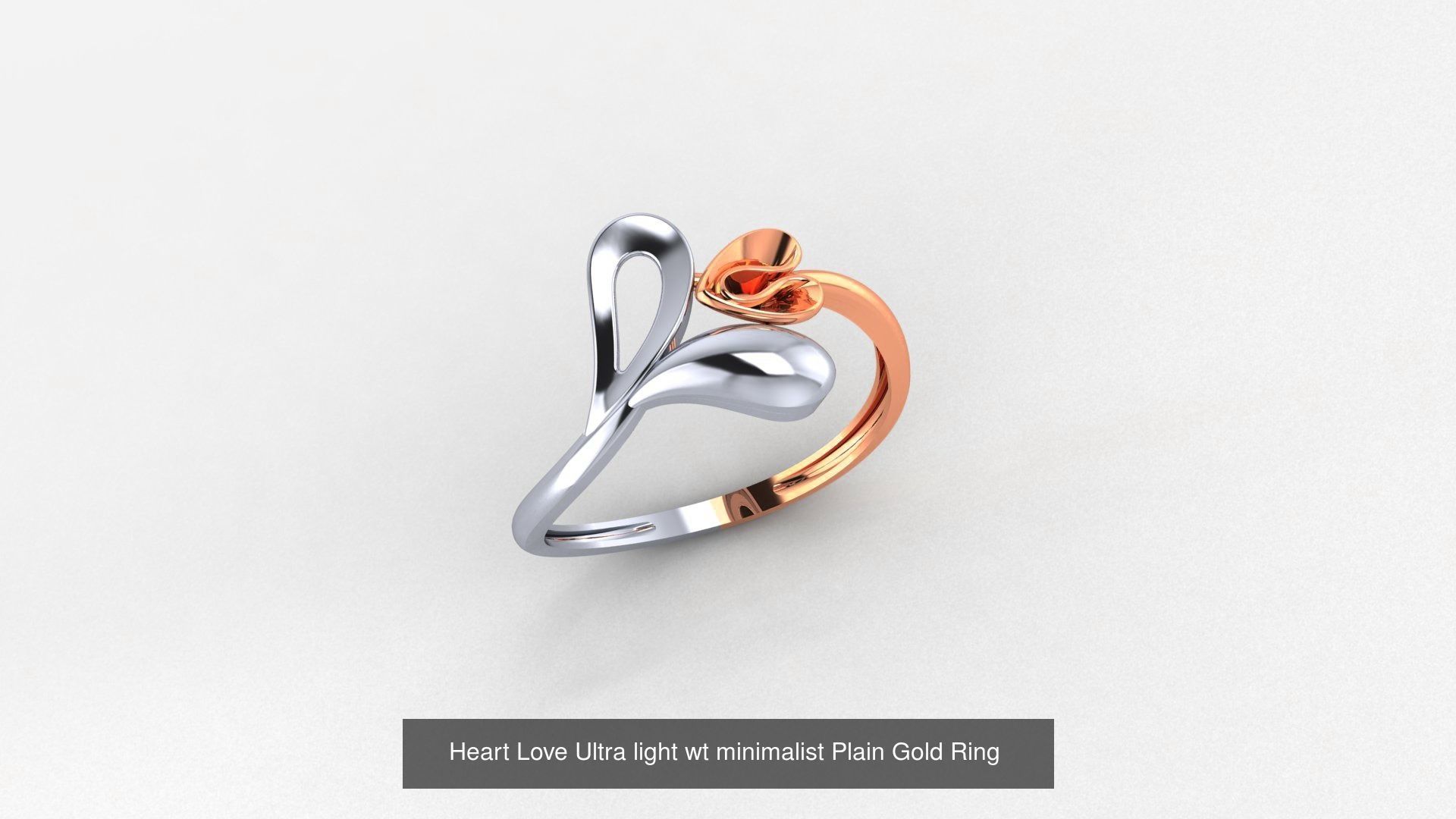 31 Heart Love Valentine Nature Ultra light wt Plain Gold Ring 3D Model Collection_22