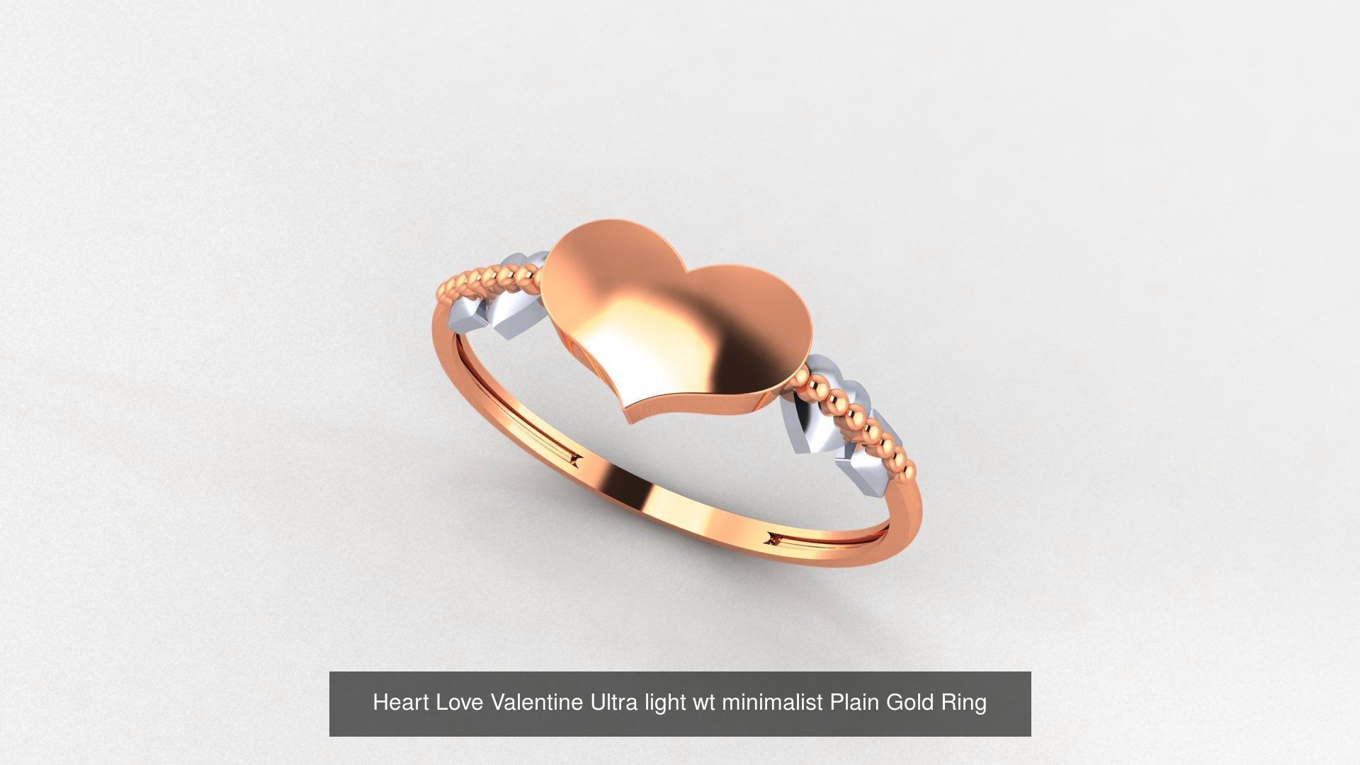 31 Heart Love Valentine Nature Ultra light wt Plain Gold Ring 3D Model Collection_12
