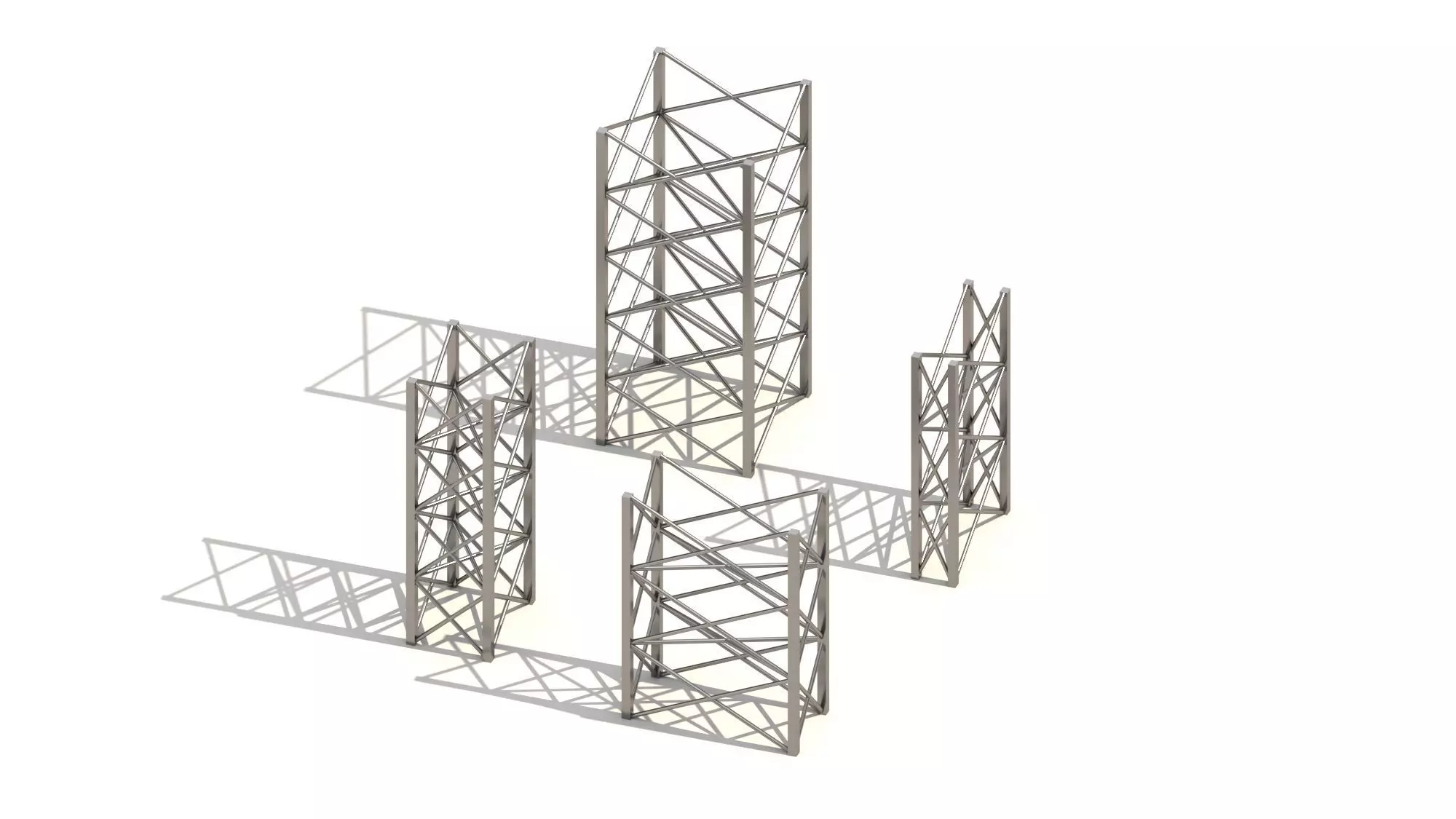 Heavy Duty Steel Industrial Columns 3D model
