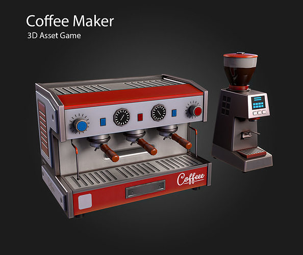 Coffee Maker Low-poly 3D model