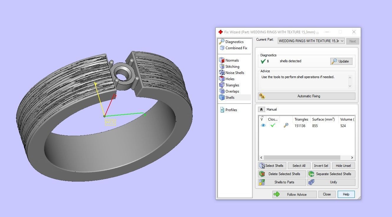 WEDDING RINGS WITH TEXTURE 1 3D print model_9