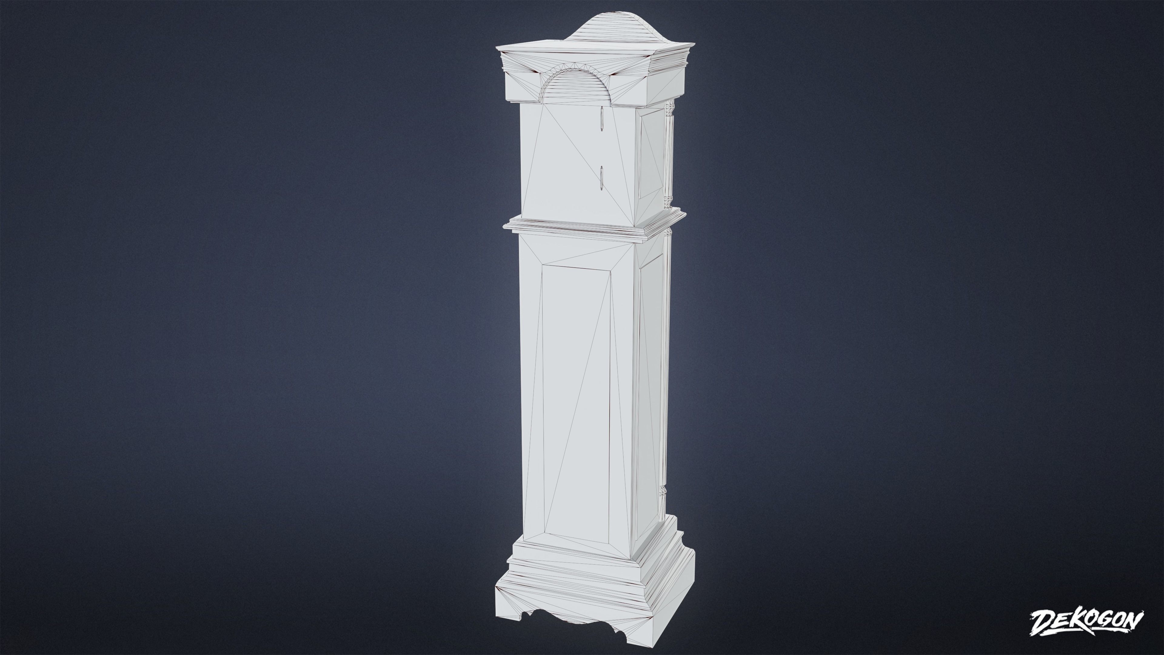 SUBURBS - Clock Grandfather 02 - LOW POLY AND NANITE Low-poly 3D model_10