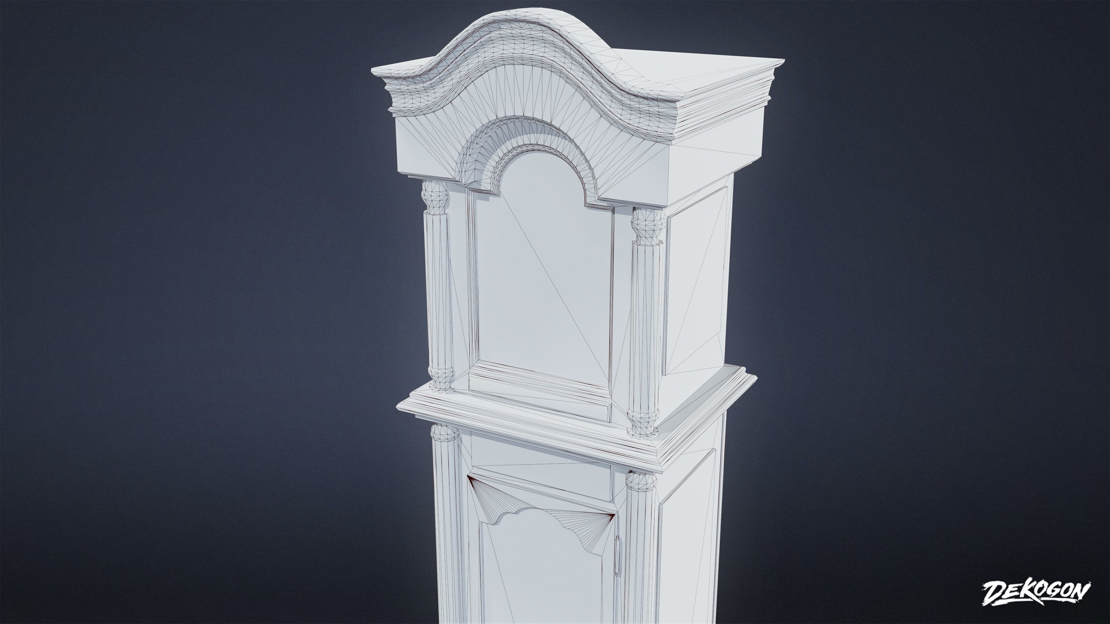 SUBURBS - Clock Grandfather 02 - LOW POLY AND NANITE Low-poly 3D model_8