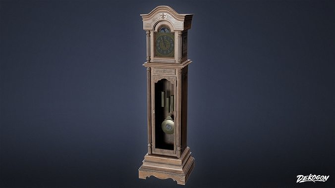 SUBURBS - Clock Grandfather 02 - LOW POLY AND NANITE Low-poly 3D model