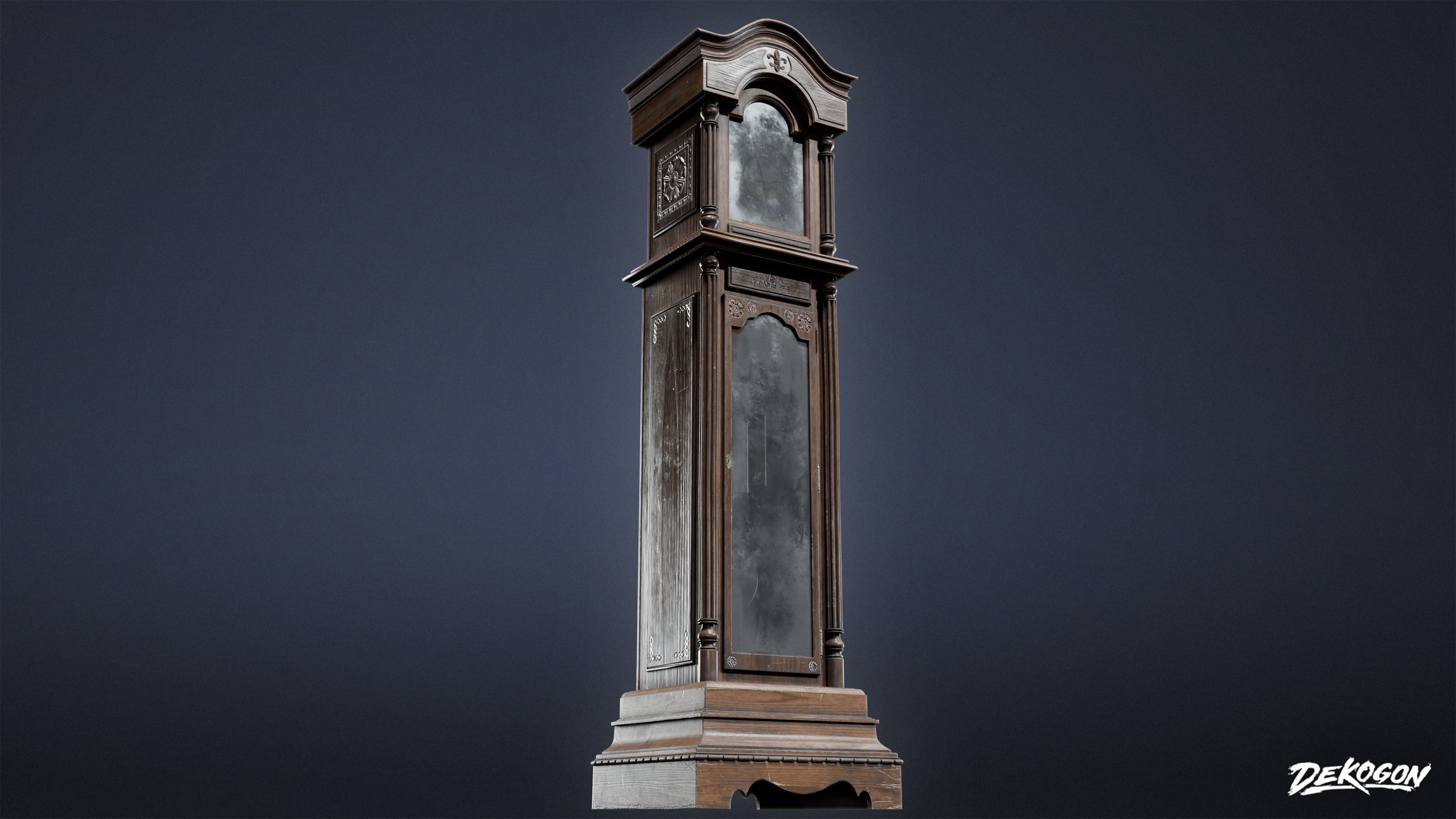 SUBURBS - Clock Grandfather 02 - LOW POLY AND NANITE Low-poly 3D model_6