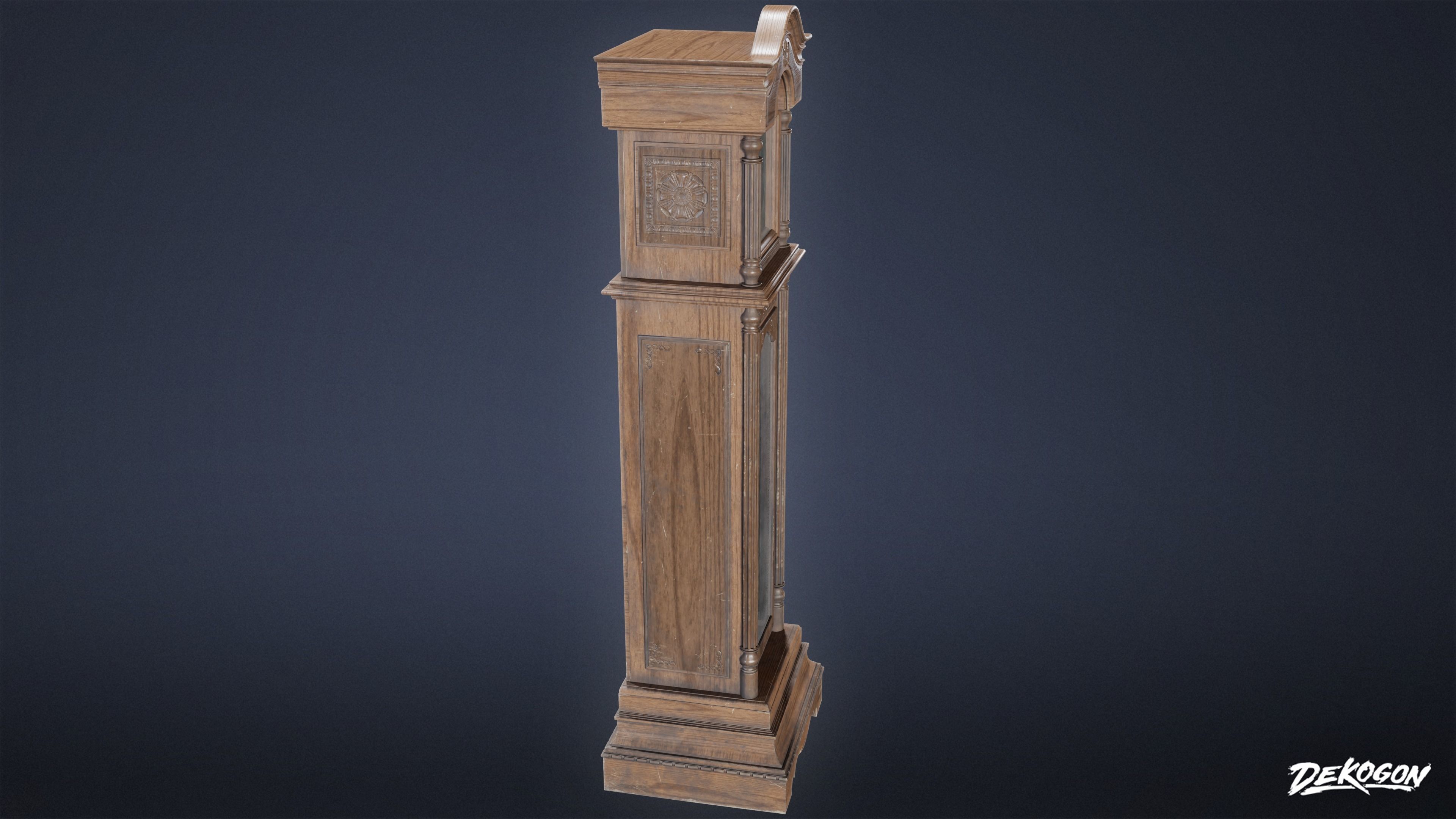 SUBURBS - Clock Grandfather 02 - LOW POLY AND NANITE Low-poly 3D model_3