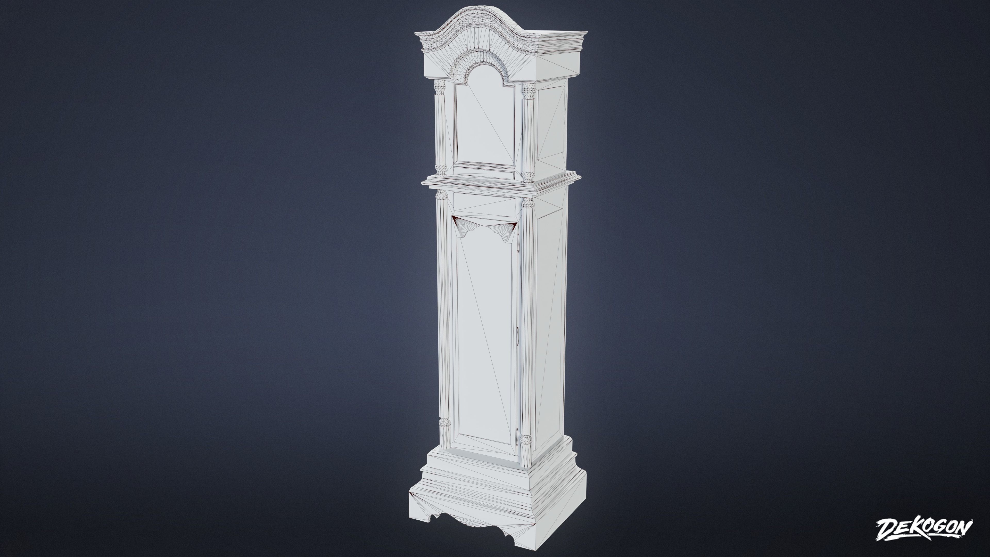 SUBURBS - Clock Grandfather 02 - LOW POLY AND NANITE Low-poly 3D model_9