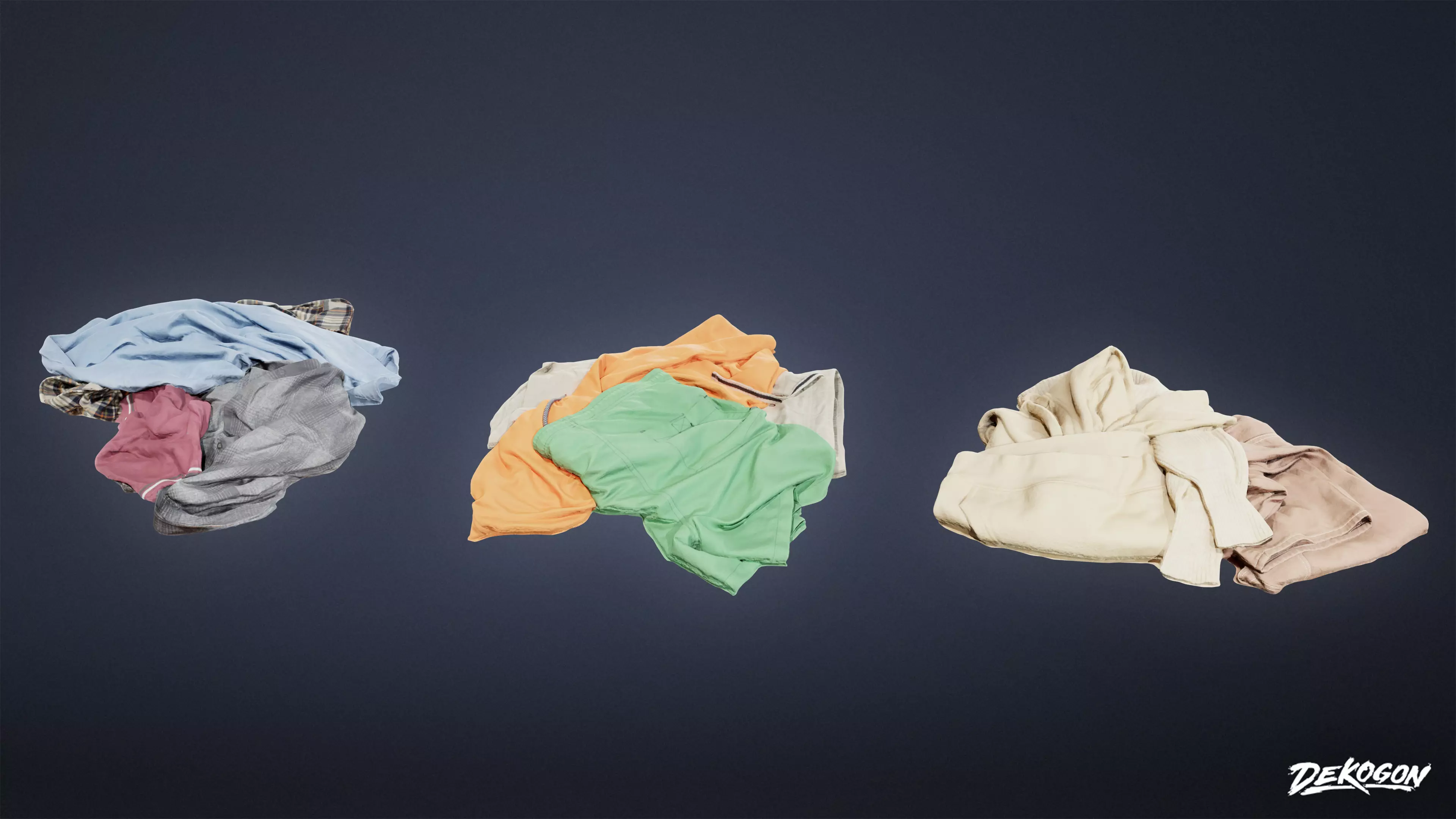 SUBURBS - Clothes Pile 01 - LOW POLY AND NANITE Low-poly 3D model_0