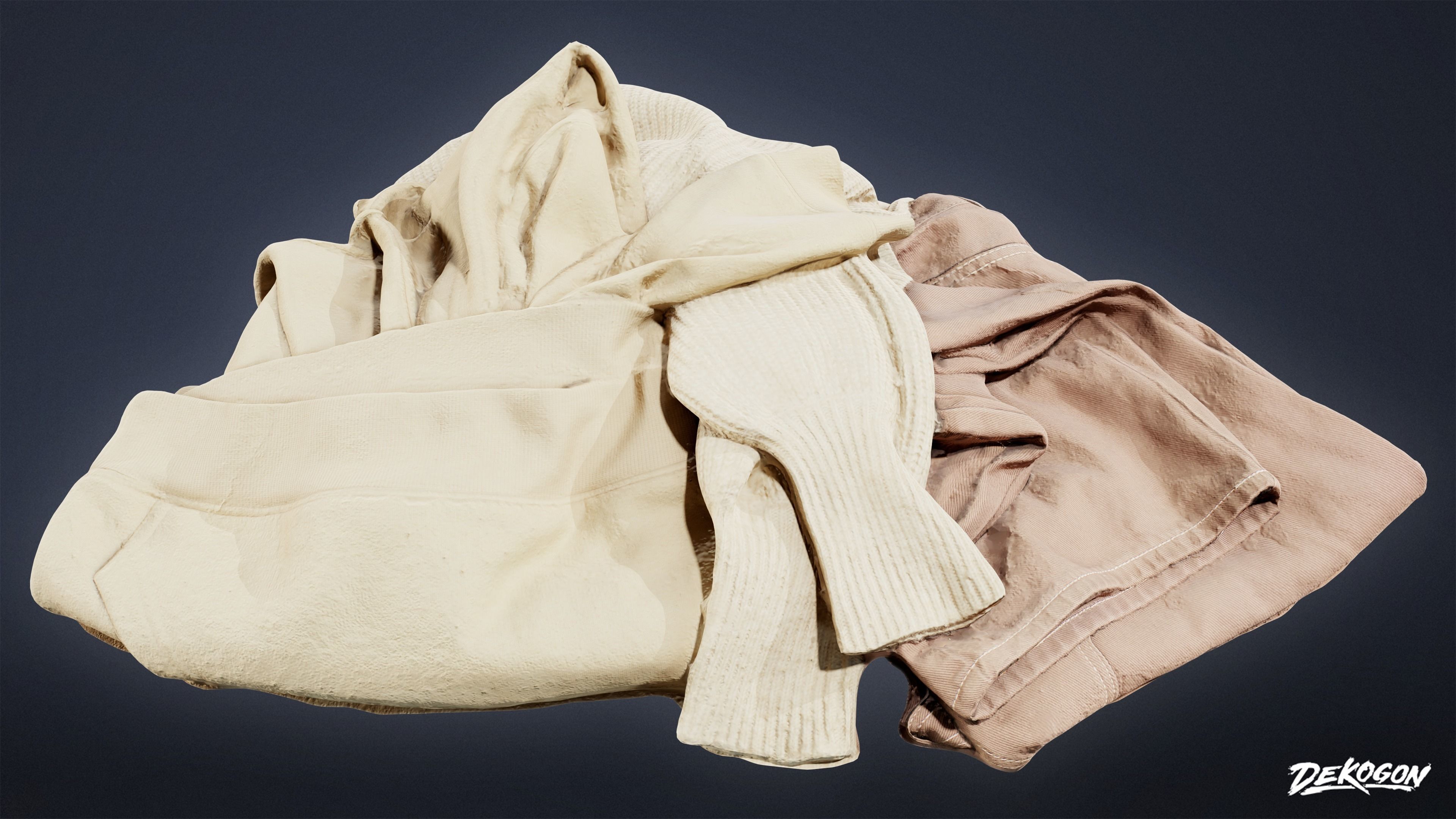 SUBURBS - Clothes Pile 01 - LOW POLY AND NANITE Low-poly 3D model_11