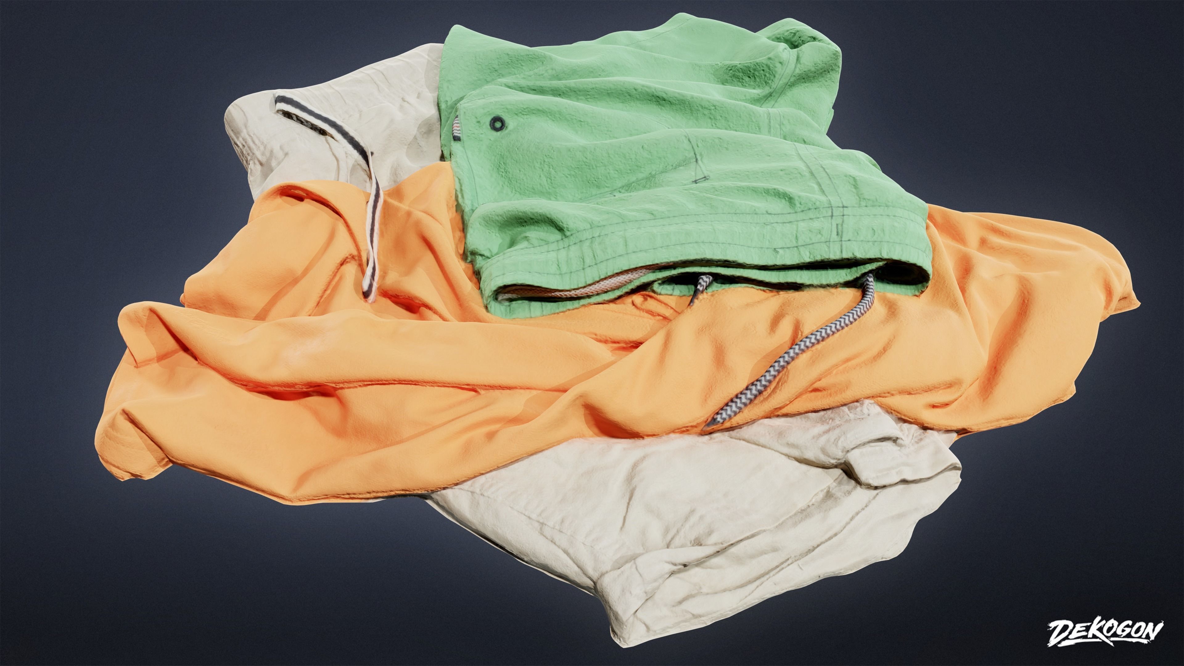 SUBURBS - Clothes Pile 01 - LOW POLY AND NANITE Low-poly 3D model_8