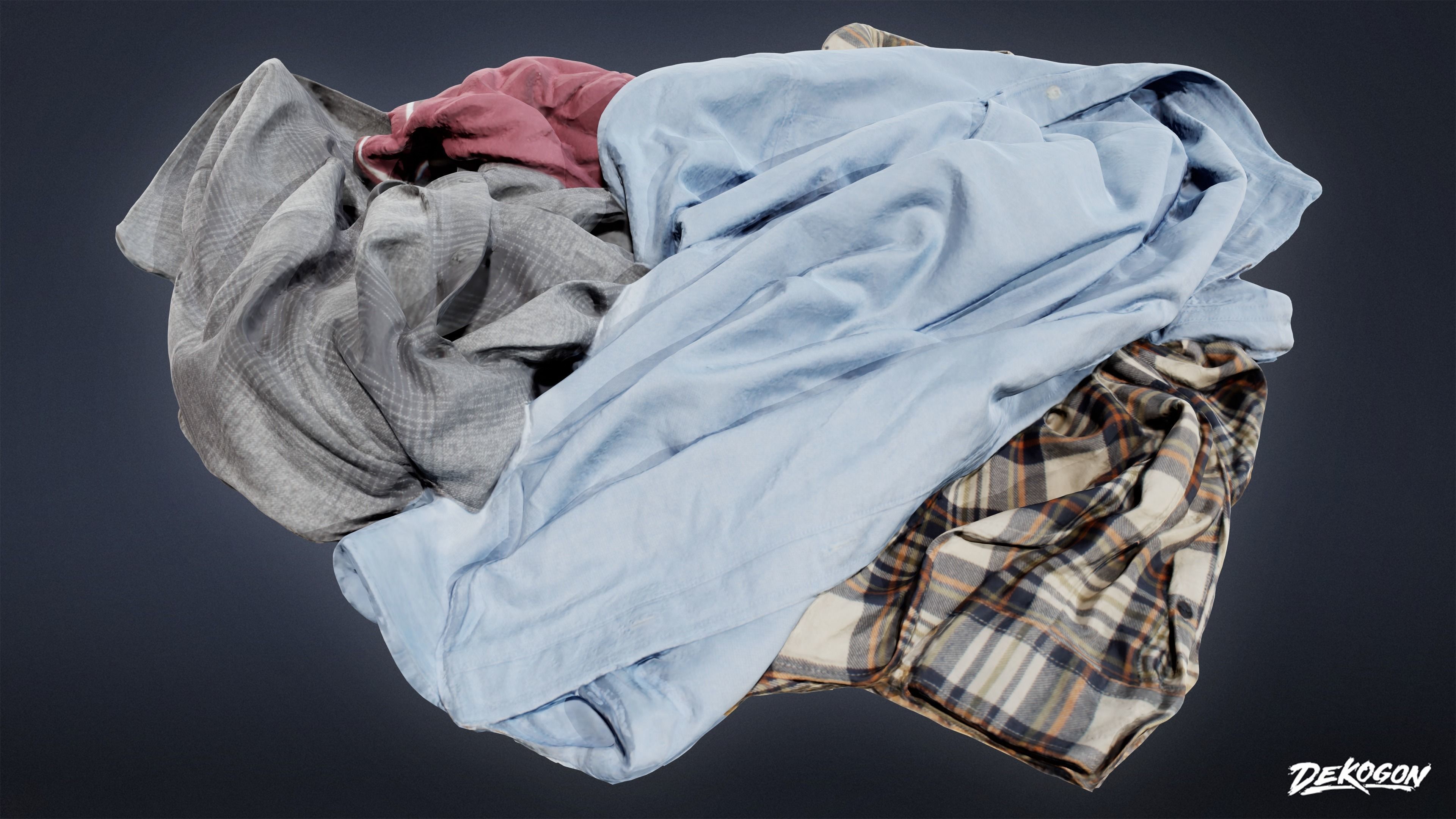 SUBURBS - Clothes Pile 01 - LOW POLY AND NANITE Low-poly 3D model_5