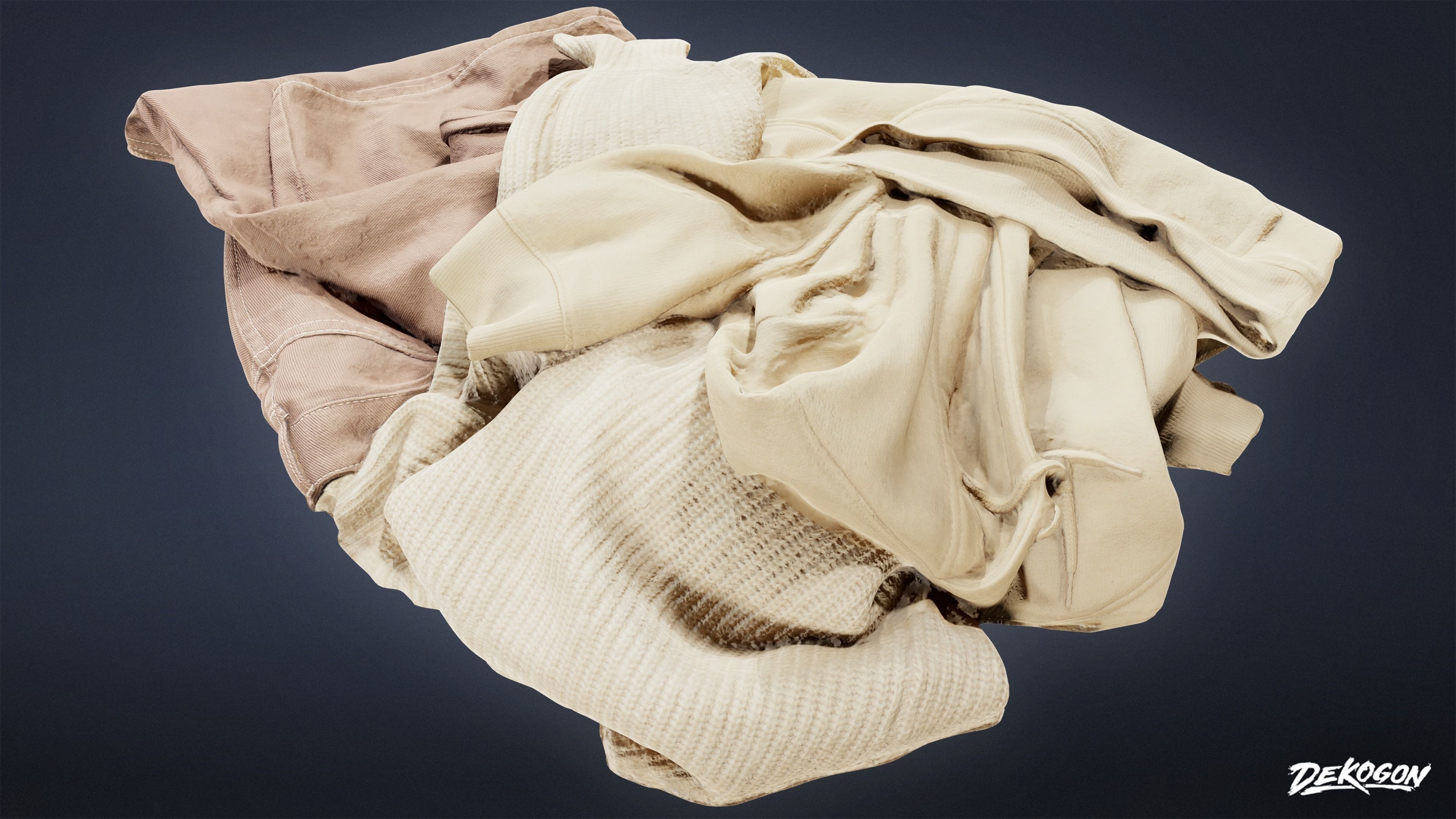 SUBURBS - Clothes Pile 01 - LOW POLY AND NANITE Low-poly 3D model_9