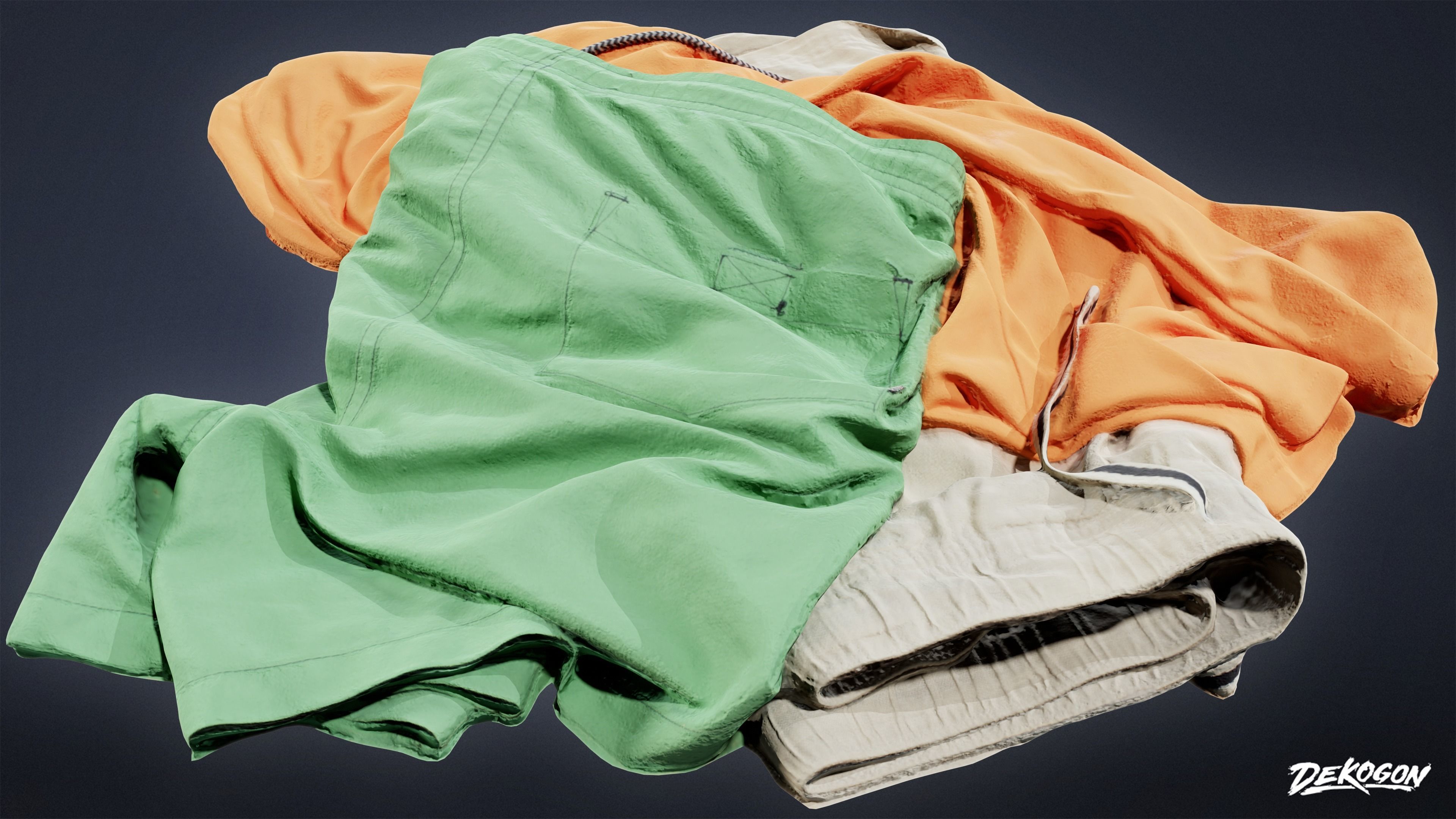 SUBURBS - Clothes Pile 01 - LOW POLY AND NANITE Low-poly 3D model_6