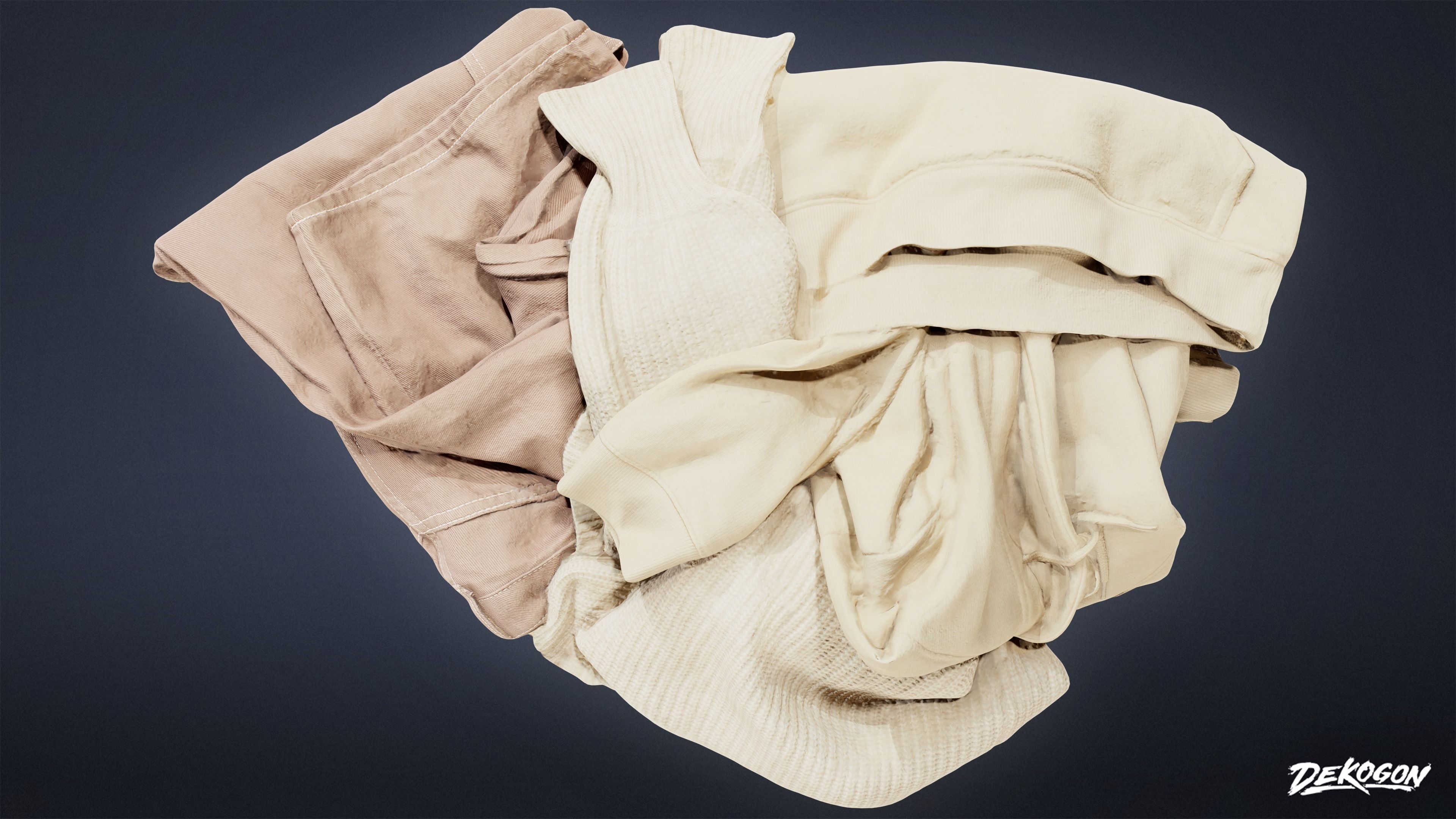 SUBURBS - Clothes Pile 01 - LOW POLY AND NANITE Low-poly 3D model_10