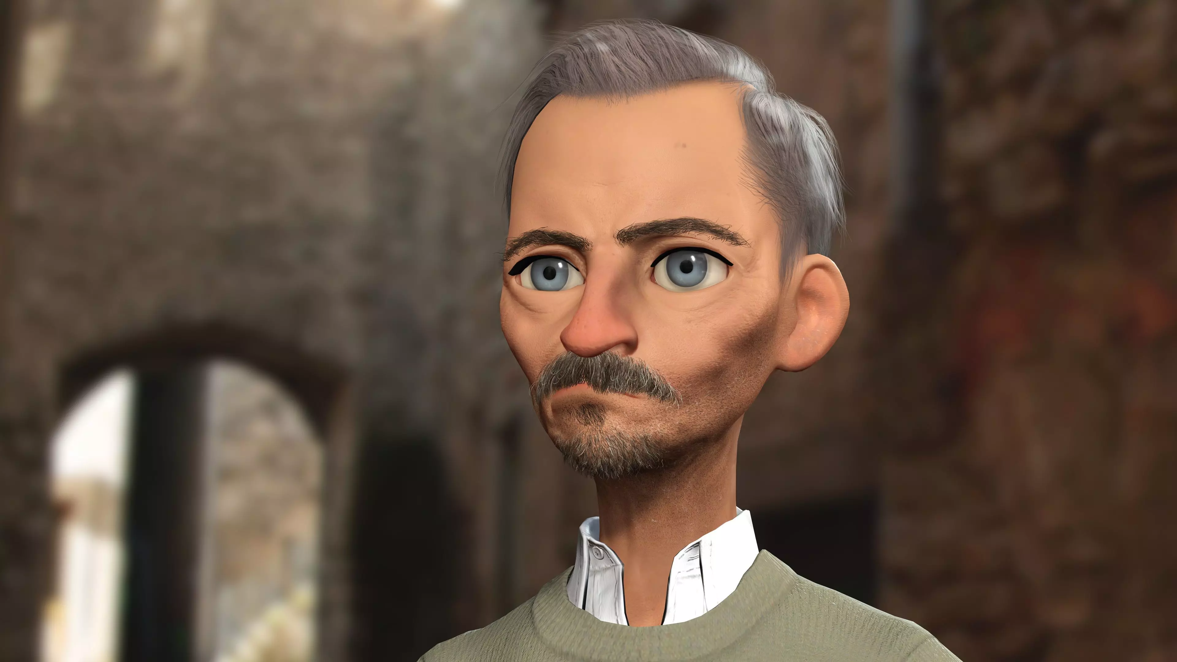 OldMan Stylized realistic Low-poly 3D model