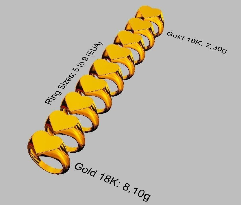 Heart Signet Ring 3D print model_5