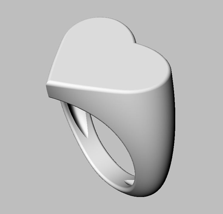 Heart Signet Ring 3D print model_20