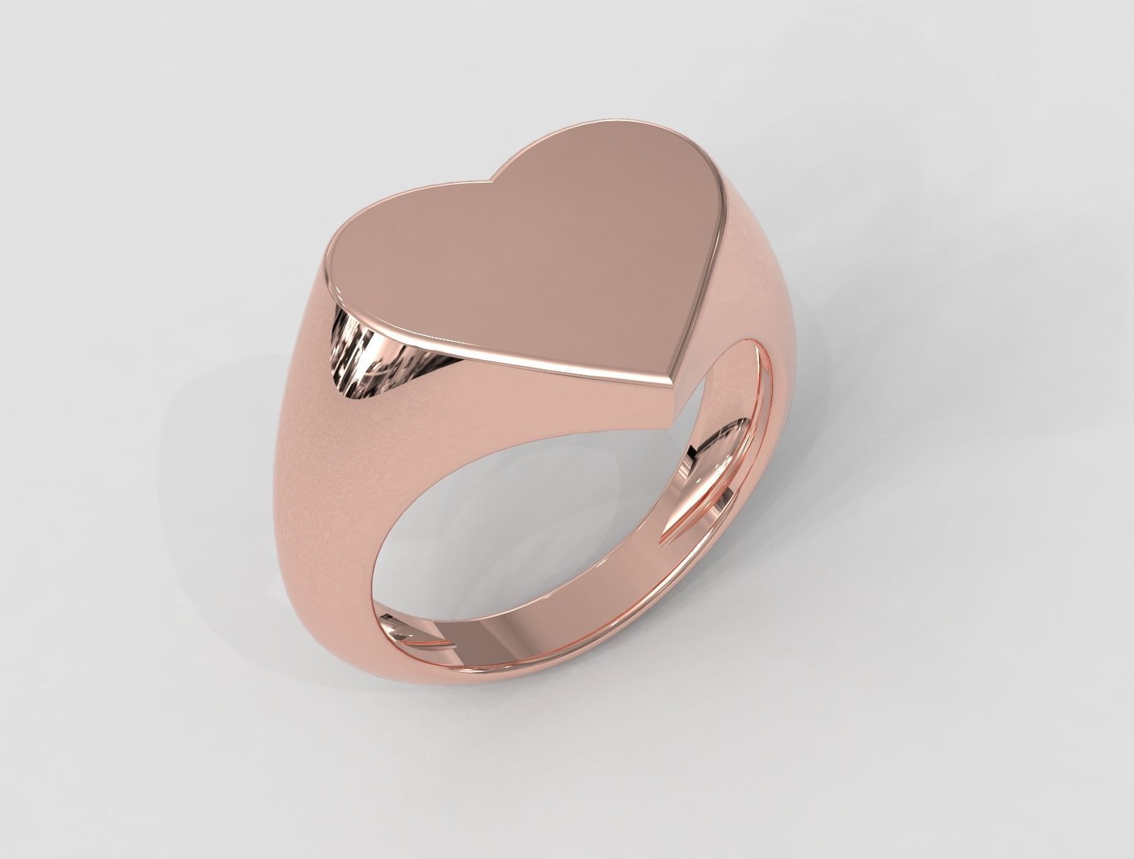 Heart Signet Ring 3D print model_1