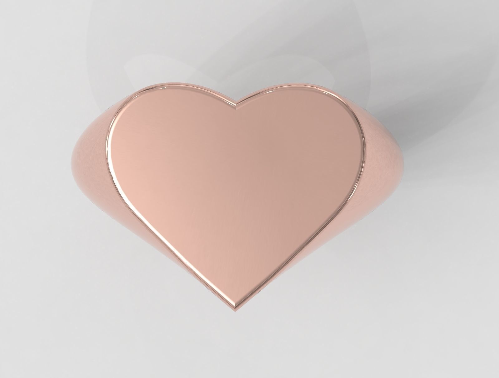 Heart Signet Ring 3D print model_2