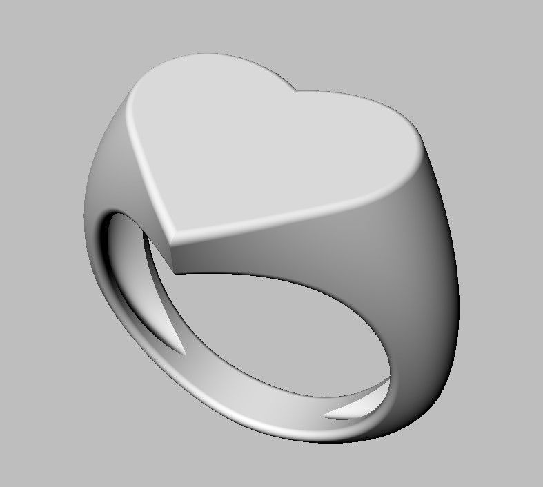 Heart Signet Ring 3D print model_18