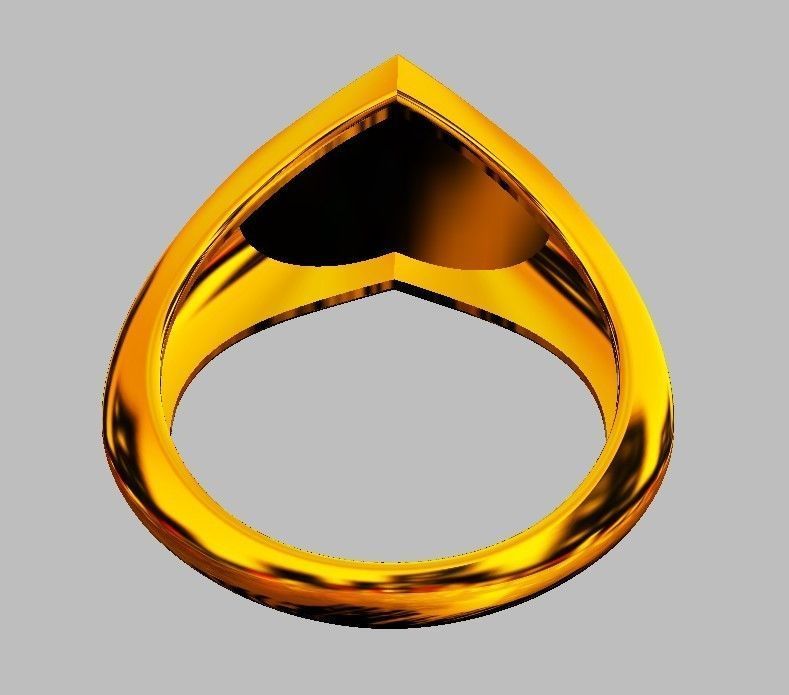 Heart Signet Ring 3D print model_9