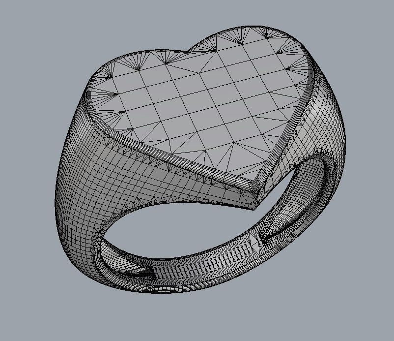 Heart Signet Ring 3D print model_12
