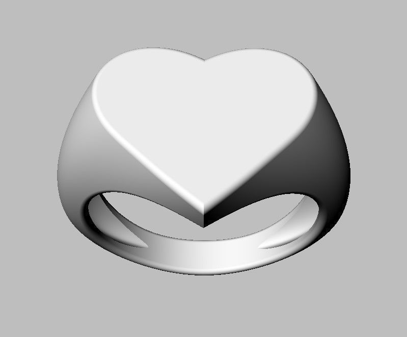 Heart Signet Ring 3D print model_24