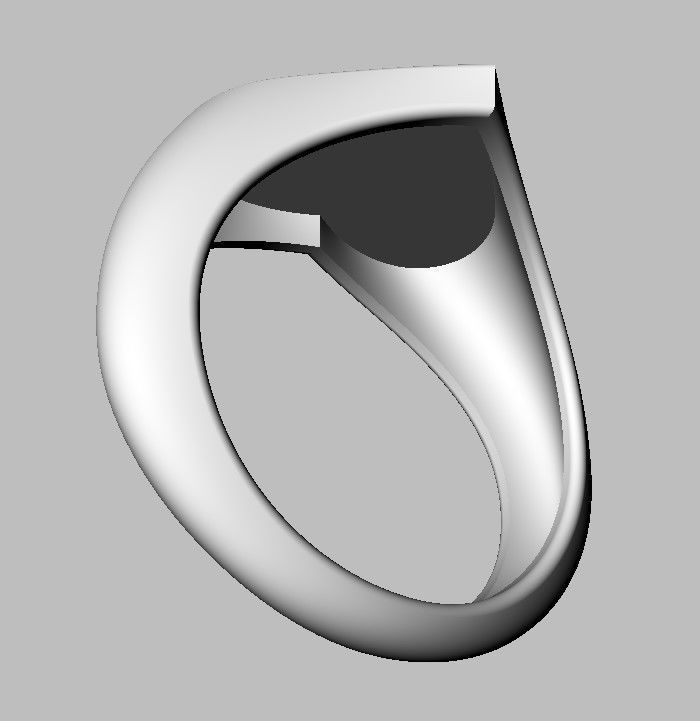 Heart Signet Ring 3D print model_21