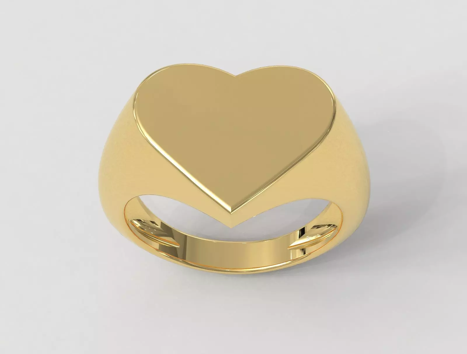 Heart Signet Ring 3D print model_0